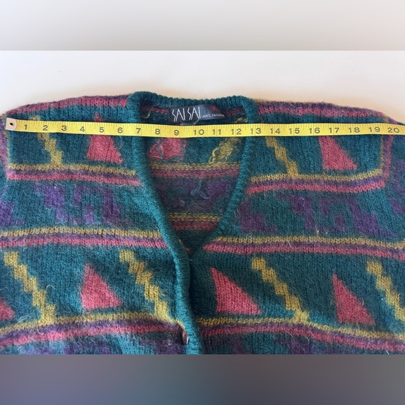 Vintage 80’s Sai Sai Chunky Mohair Cardigan South western Style - Picture 9 of 12